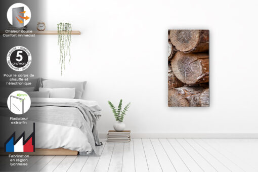 Radiateur Design Electrique Vertical Soufflant | 60x120 | 1750W 🔥 Fanmix | Confort & Economie | Profil de Bois – Image 5
