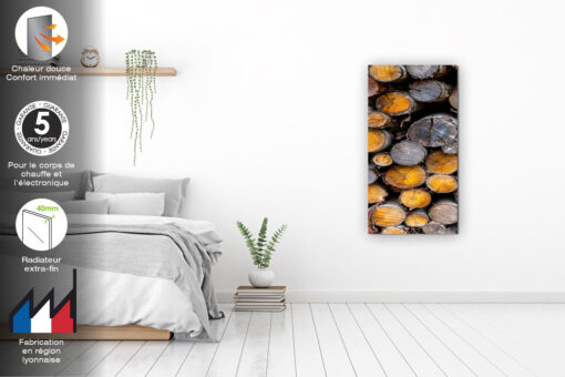 Radiateur Design Electrique Vertical Soufflant | 60x120 | 1750W 🔥 Fanmix | Confort & Economie | Portrait de bois – Image 5