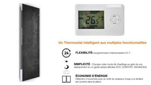 Radiateur Design | 40X180 | 1500W 🔥 Fanmix | Confort & Economie | Béton glacé – Image 5