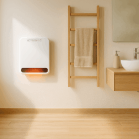 Chauffage électrique économique dans salle de bain contemporaine