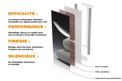 🔥 Radiateur Design Extra Plat 500W | 40×120 | Électrique WiFi | Vertical ou Horizontal | Moderne & Économique | Ardoise argentée